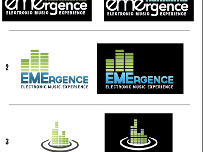 EMErgence rebranding round 1 branding logo