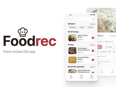 Modern and clean iOS recipes app case study clean design figma ios app design mobile app modern recipe app ui ux