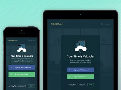It's Time for iPad blue design form green ios ipad iphone mobile onboard sign in sketch