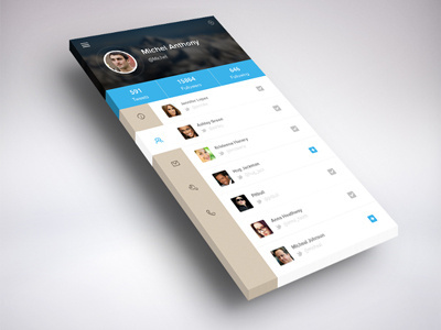 Mobile Profile add app clean flat follow friend icon mobile profile ui user ux