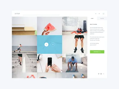 Rejected Concept app death gallery grid hover minimal photo sidebar stock ui web white