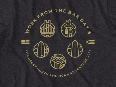 WBD6 Tee adventure circle city event icon icons illustration line party round t shirt work