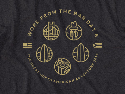 WBD6 Tee adventure circle city event icon icons illustration line party round t shirt work