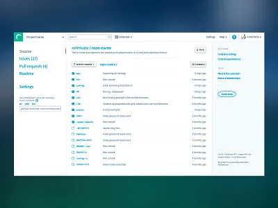 Code Repository Redesign buttons clean code ui web app white