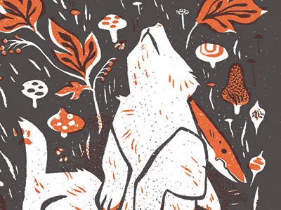 Dead Wood - Rabbit poppy printmaking rabbit red scarlet zine