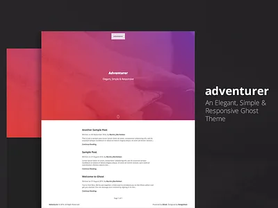 Adventurer - Ghost Theme adventurer blog elegant ghost responsive simple template theme