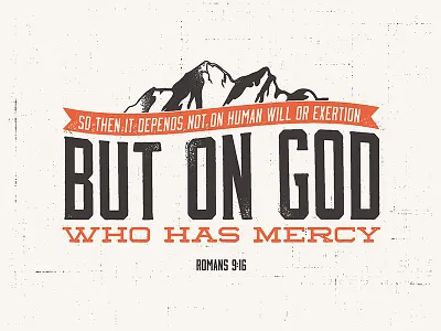 Romans 9:16 bible church icon illustration logo logos bible software mountain romans scripture simple typography