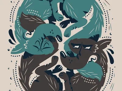 Explosions In The Sky gig poster illustration silk screen wolf