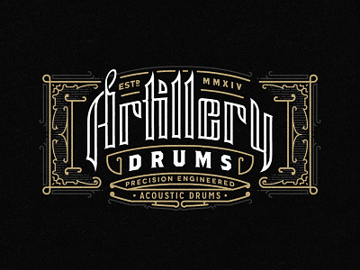 Artillery Frame artillery drums lettering logo