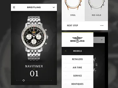 Breitling Navitimer Mock app clean data flow graph ios layout ui watch