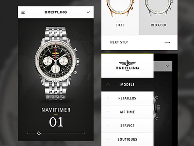Breitling Navitimer Mock app clean data flow graph ios layout ui watch