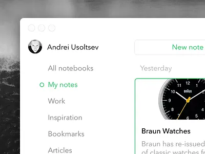Evernote for Mac app concept evernote mac osx redesign ui