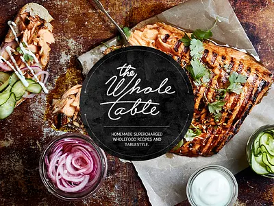 The Whole Table branding food handmade home lettering lifestyle line logo table the whole typography vector