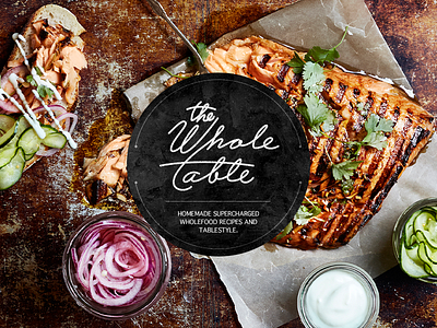 The Whole Table branding food handmade home lettering lifestyle line logo table the whole typography vector