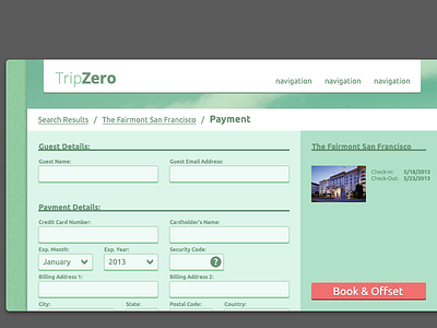TripZero - UI Sketches R2 ui ui sketch