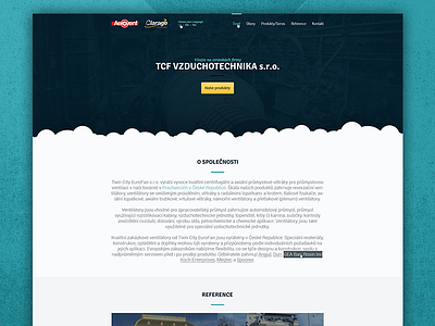 TCF Vzduchotechnika s.r.o. air blue clean clouds czech dark flat grid tcf ventilation vzduchotechnika