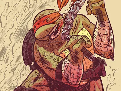 Michelangelo comics digital drawing illustration line michelangelo photoshop tablet tmnt