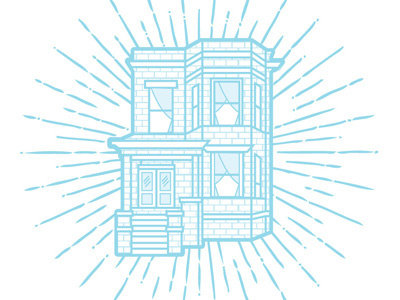 The Story of the Chicago Two Flat aiga blue chicago illustrations poster two flat wbez