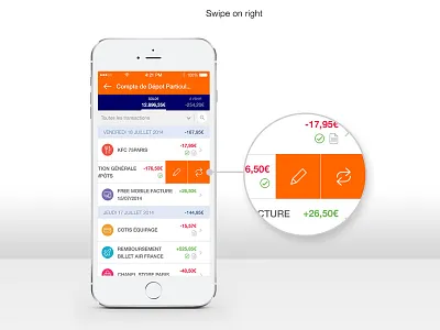 (WIP) Bank App Swipe app bank category change edit ios ios8 iphone6 iphone6plus menu slide swipe