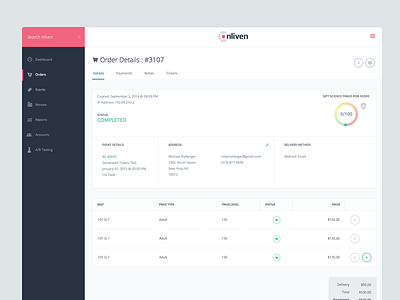 Order Details app button clean design graph table ui user interface web app