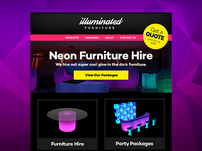 Landing page design landing page neon one page web design
