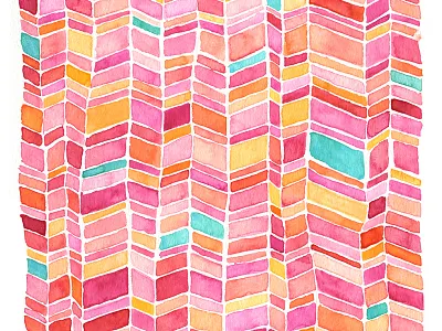 Chevron pattern aquamarine azul chevron orange pattern pink watercolor
