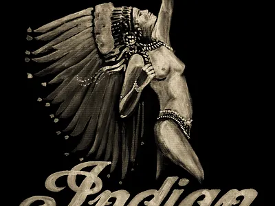 Indian Motorcycle Co. hand lettering illustration lettering screen printing t shirt design typography vintage