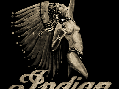 Indian Motorcycle Co. hand lettering illustration lettering screen printing t shirt design typography vintage