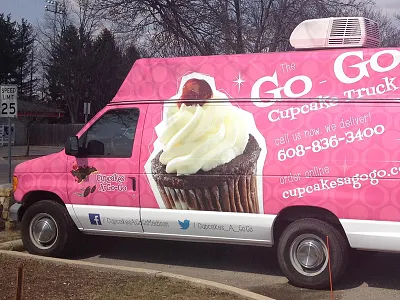 Food Truck branding cupcakes food truck graphic design pink truck
