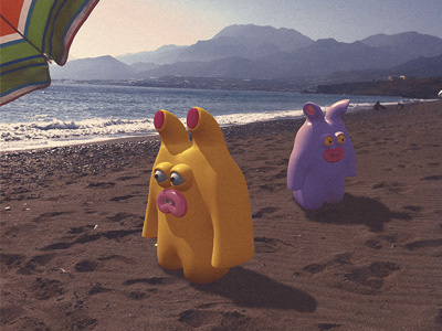 Dude, I don't like this beach 3d character creatures crete illustration monsters summer