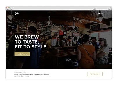 Free Will Brewing Co. background beer brewing events free will home page menu ui ux