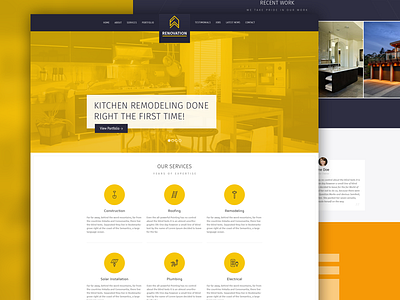 Renovation - General Contracting construction homepage index landing template theme ui web webdesign website