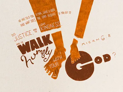 Micah 6:8 bible feet foot god hand type illustration logos bible software scripture simple typography walk