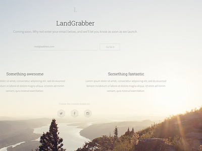 Landgrabber 1 - Coming Soon page coming soon landing responsive web