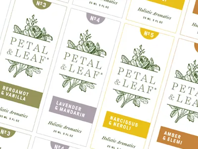 petal & leaf fragrance identity natural packaging perfume scent