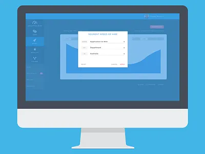 Segment analytics analytics blue chart dialog graph modal report ui webapp
