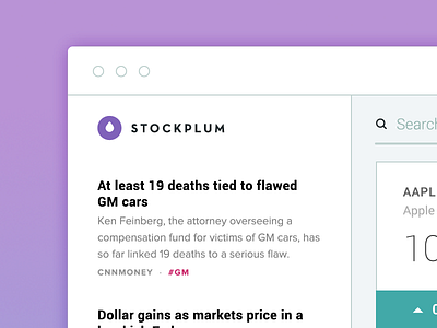 Stockplum dashboard stocks ui ux
