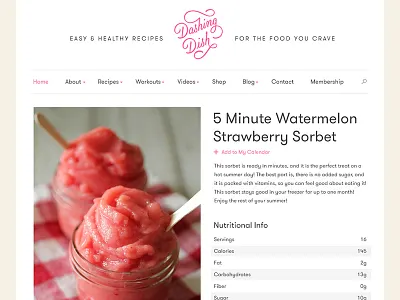 Dashing Dish Recipe Page design method page recipe web