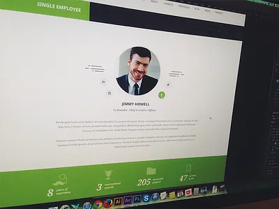 Single Employee OptimaSales about cv design personal page single employee team themeforest ui ux web web design