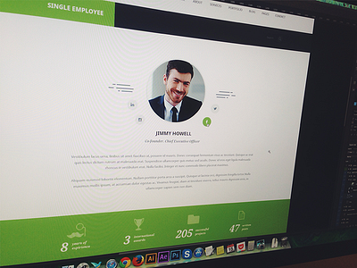 Single Employee OptimaSales about cv design personal page single employee team themeforest ui ux web web design