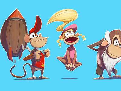 Kongs character design digital donkey illustration kong