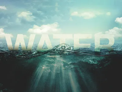 Water bay clouds composite light ocean sea sun text water