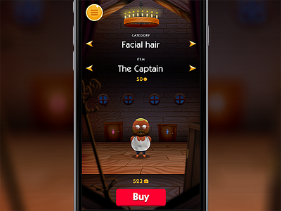 Quiztador - Dressing room cartoon game iphone quiz shop ui wood