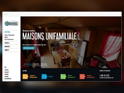 Prefab & Modular Homes design fixed fullscreen home left nav responsive ui web