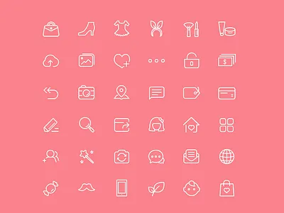 Chic Female Icons 36 with PSD