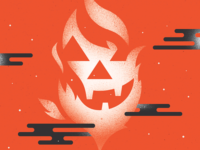 Halloween at Dynamic Earth Poster bureau clouds halloween illustration jack o lantern landscape poster design pumpkin stars texture will o the wisp
