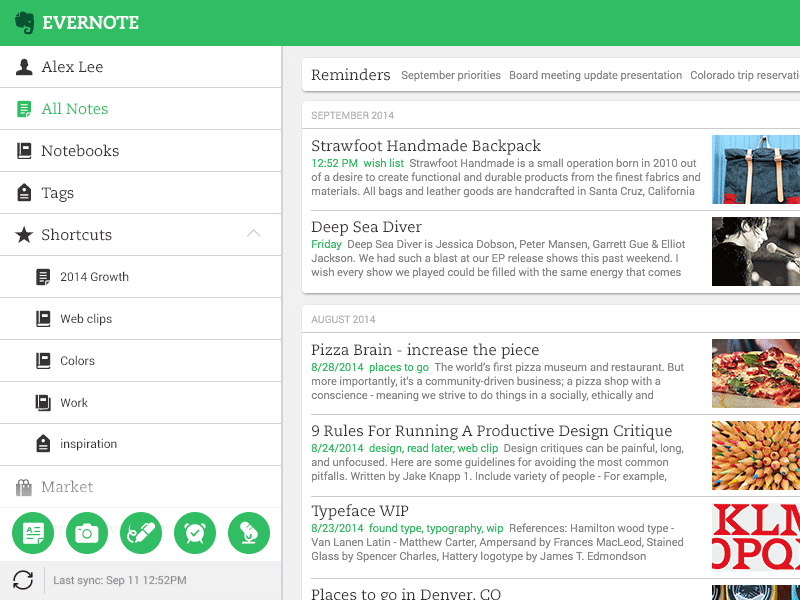 Evernote for Android on Chromebook android animation chromebook design evernote google interface os ui