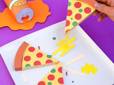 Kwik-Krafts / 8.10.14 / Paper Pizza Party craft cut fold glue kwik krafts orange crush paper papercraft pizza soda teenage mutant ninja turtles