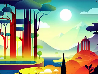 Woonda background colorful landscape sunshine trees