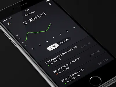 Balance account graph ios iphone6 money ui ux